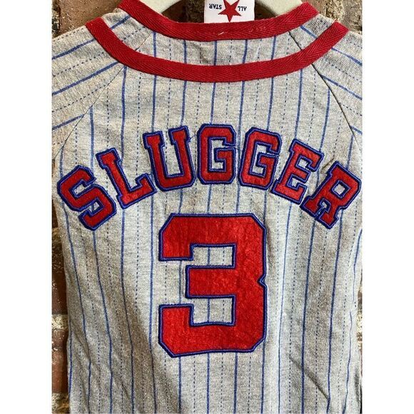 All-Star Classic Character’s “SLUGGER 3” Baseball Stripes One-Piece Suit Baby Si - Picture 5 of 8